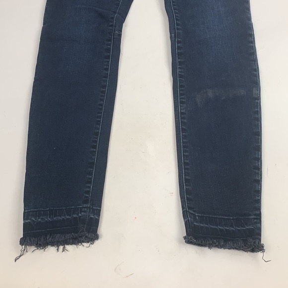 Free People We The Free Dark wash Skinny denim jeans SZ 28 Raw hem Stretch NWOT - Picture 6 of 16